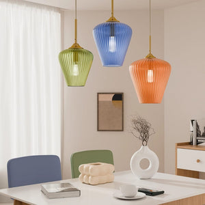 Interior Pendant Ribbon Fluted Glass Pendant Light