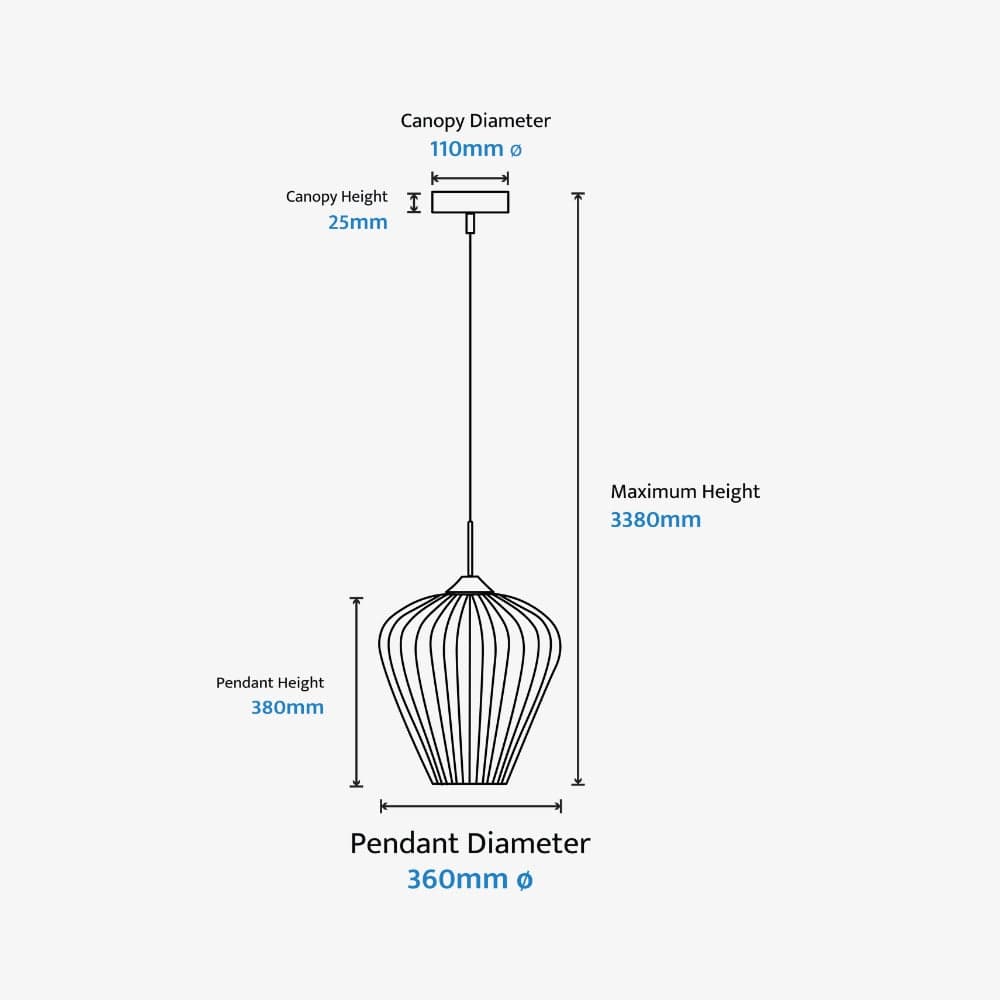 Interior Pendant Ribbon Fluted Glass Pendant Light