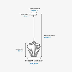 Interior Pendant Ribbon Fluted Glass Pendant Light