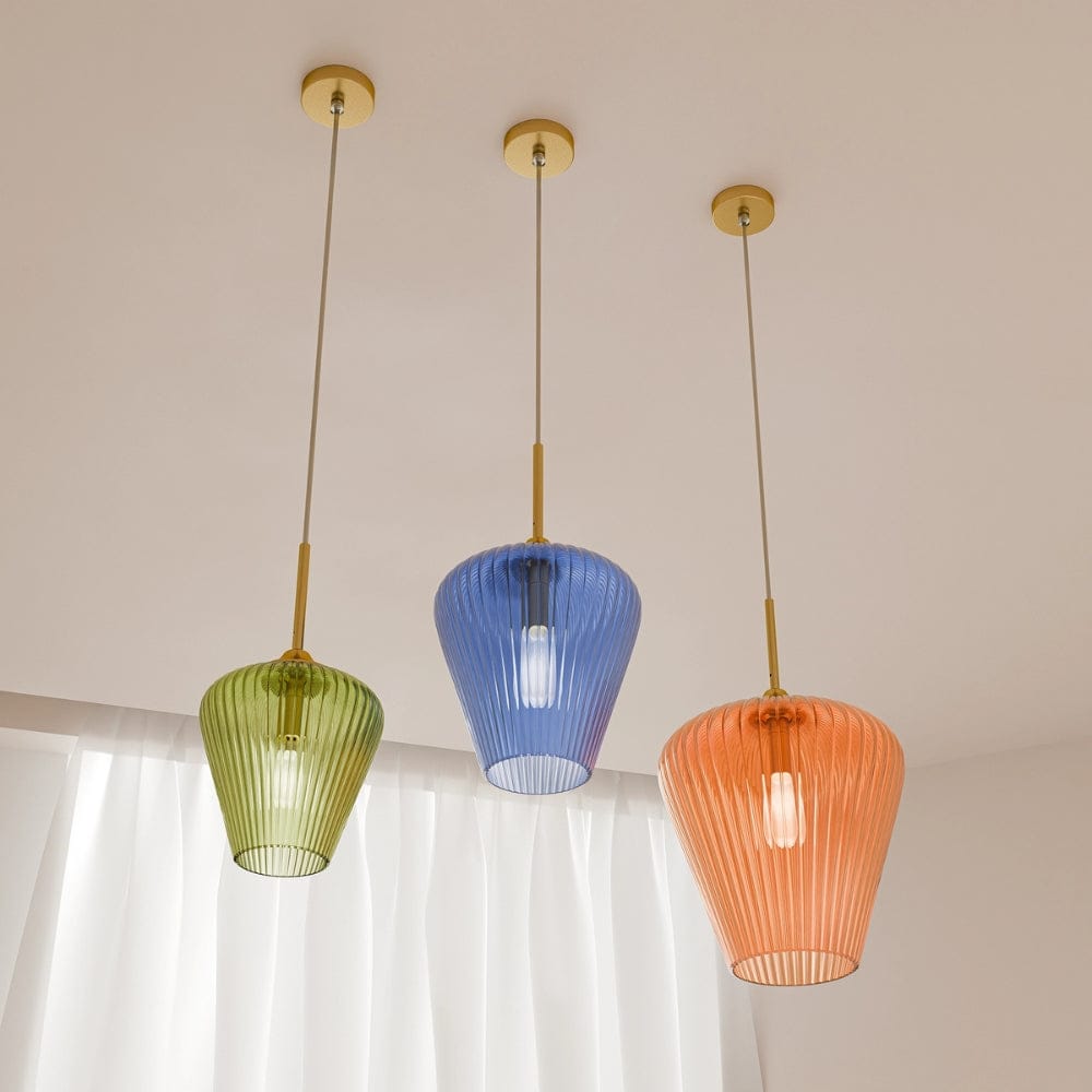Interior Pendant Ribbon Fluted Glass Pendant Light