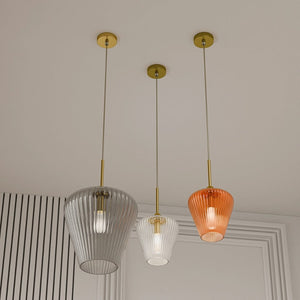 Interior Pendant Ribbon Fluted Glass Pendant Light