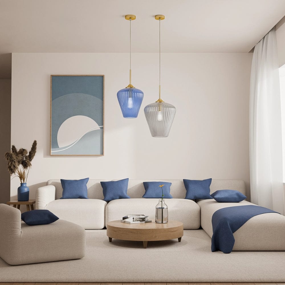 Interior Pendant Ribbon Fluted Glass Pendant Light