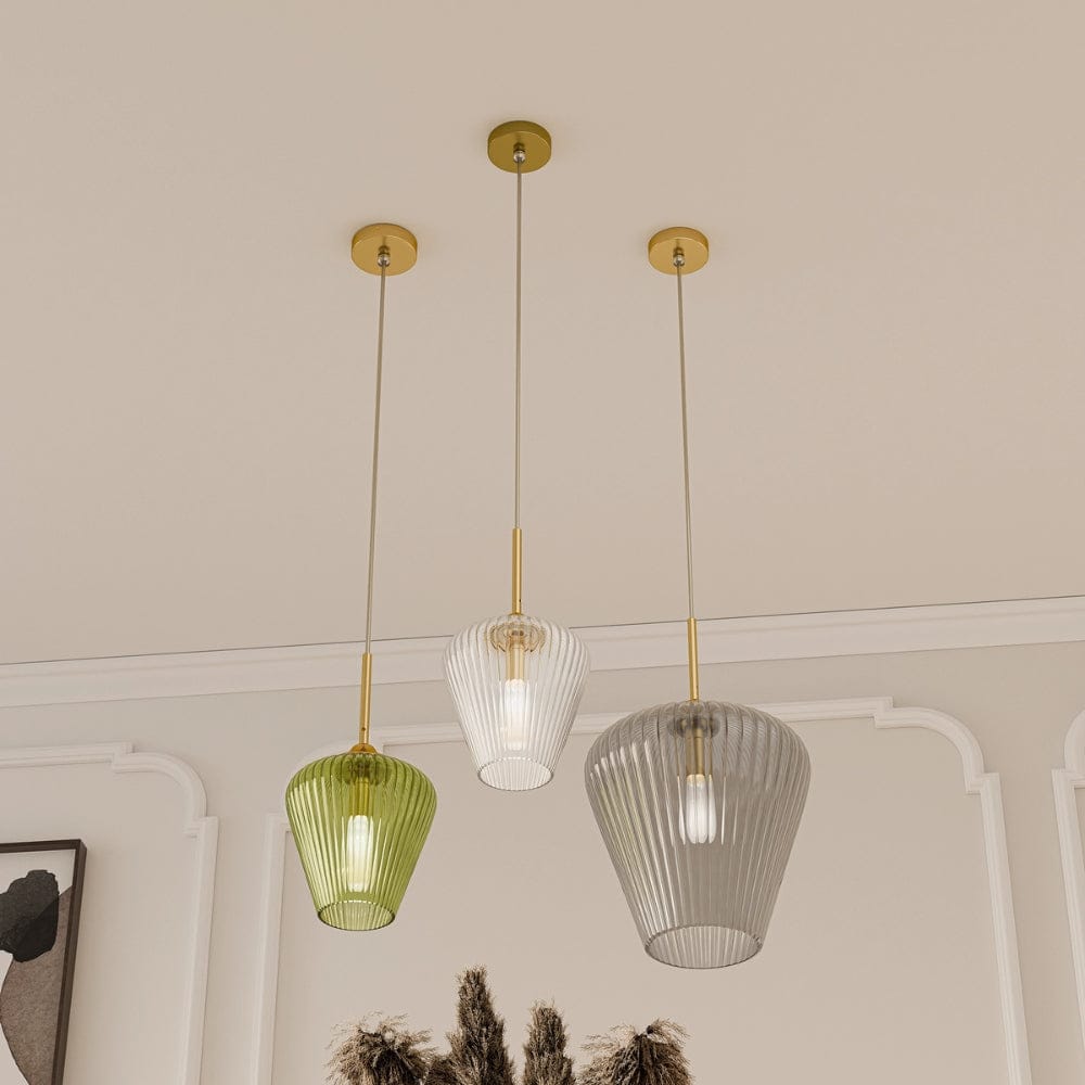 Interior Pendant Ribbon Fluted Glass Pendant Light