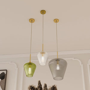 Interior Pendant Ribbon Fluted Glass Pendant Light