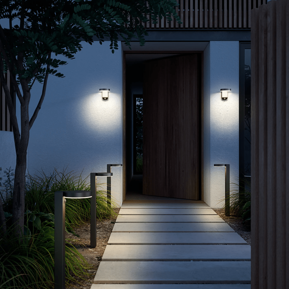 Exterior Wall Light Rica Round Solar Outdoor Wall Light