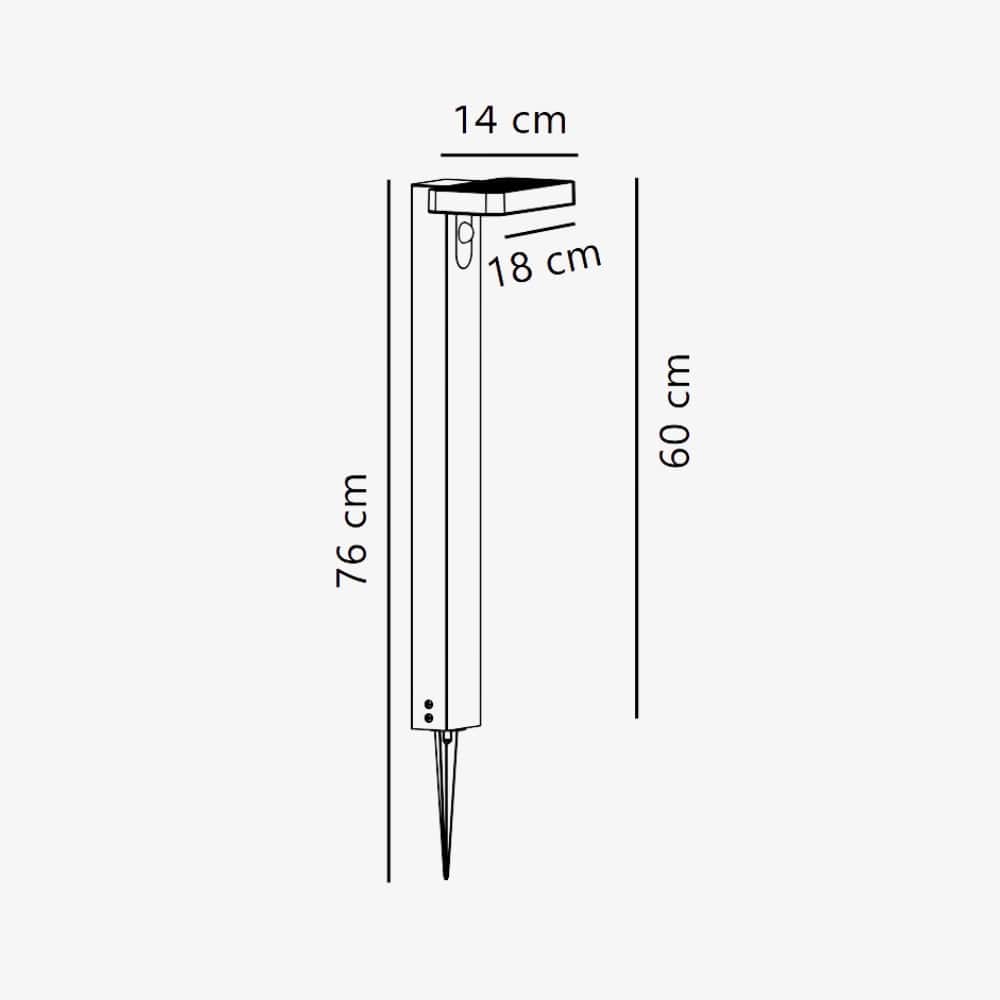 Solar Lighting Rica Square Solar Garden Bollard
