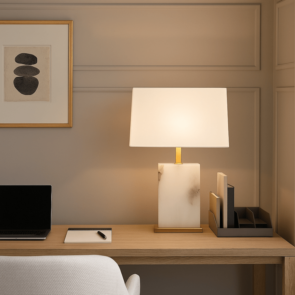 Table Lamps ROCO ALABASTER TABLE LAMP WITH SHADE