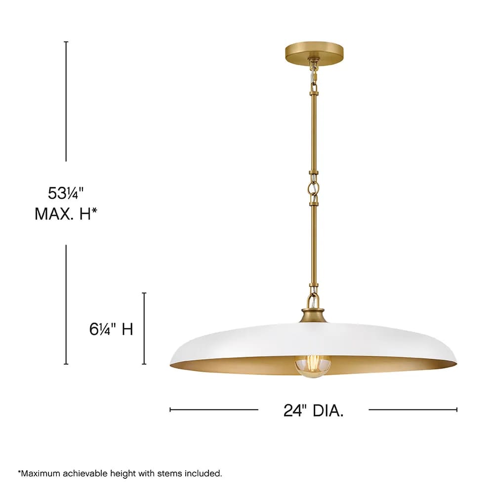 Interior Pendant Sadie Large Dome Pendant - White