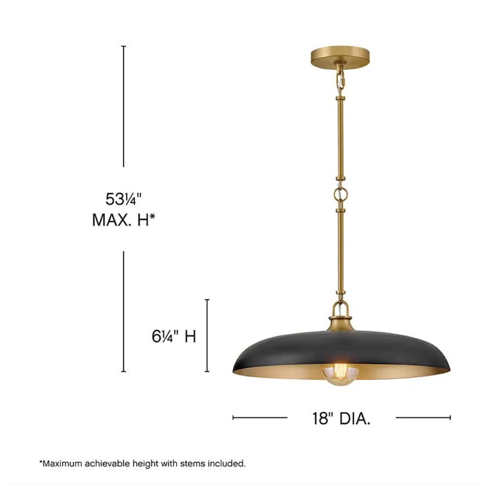 Interior Pendant Sadie Medium Dome Pendant - Black