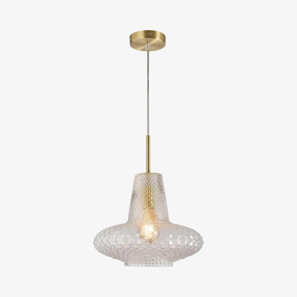 Interior Pendant Sculpt Faceted Cut Glass 1 Light Pendant