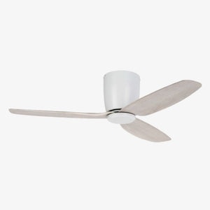 Without Light Seacliff Hugger Ceiling Fan Matte White with Gessami Oak Blades