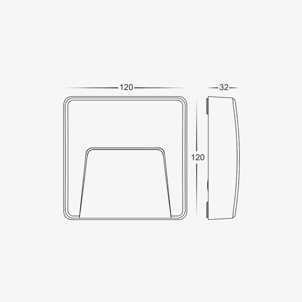 Exterior Step Light Seefore Square Step Light - 12V