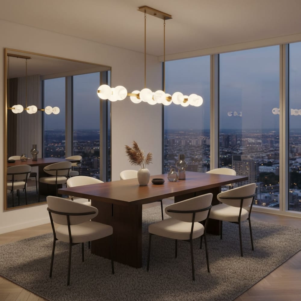 Linear Pendant Selene Ten Light Linear Chandelier