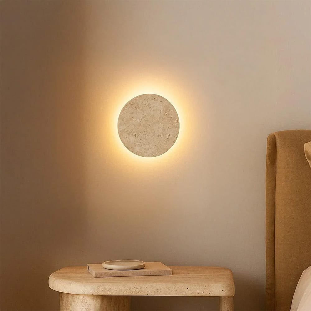 Interior Wall Light / Sconce Shore Halo Natural Travertine Indoor Wall Light