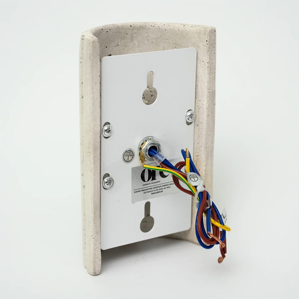 Interior Wall Light / Sconce Shore Ribbed Natural Travertine Up/Down Wall Light
