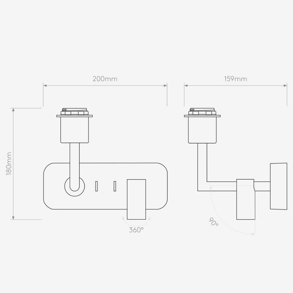 Bedside Wall Lights Side by Side Wall Light