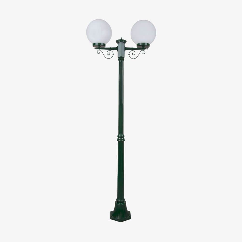 Post Lights Siena Twin 25cm Spheres Medium Post
