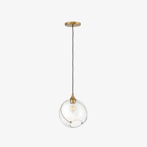 Interior Pendant / Skye Pendant in Heritage Brass with Clear Glass