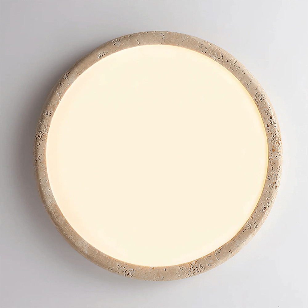 Oysters & Battens Soluna Travertine Oyster Light