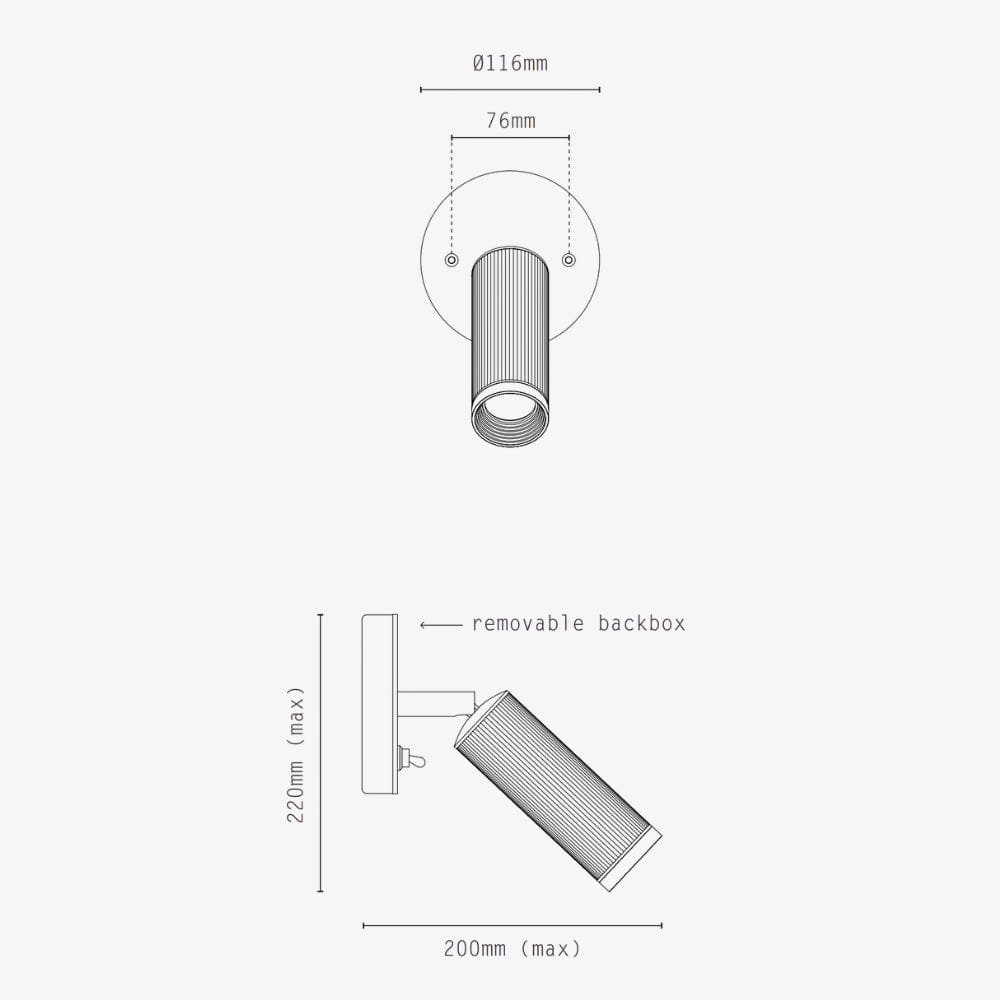 Interior Wall Light / Sconce Spot Switched Wall Light