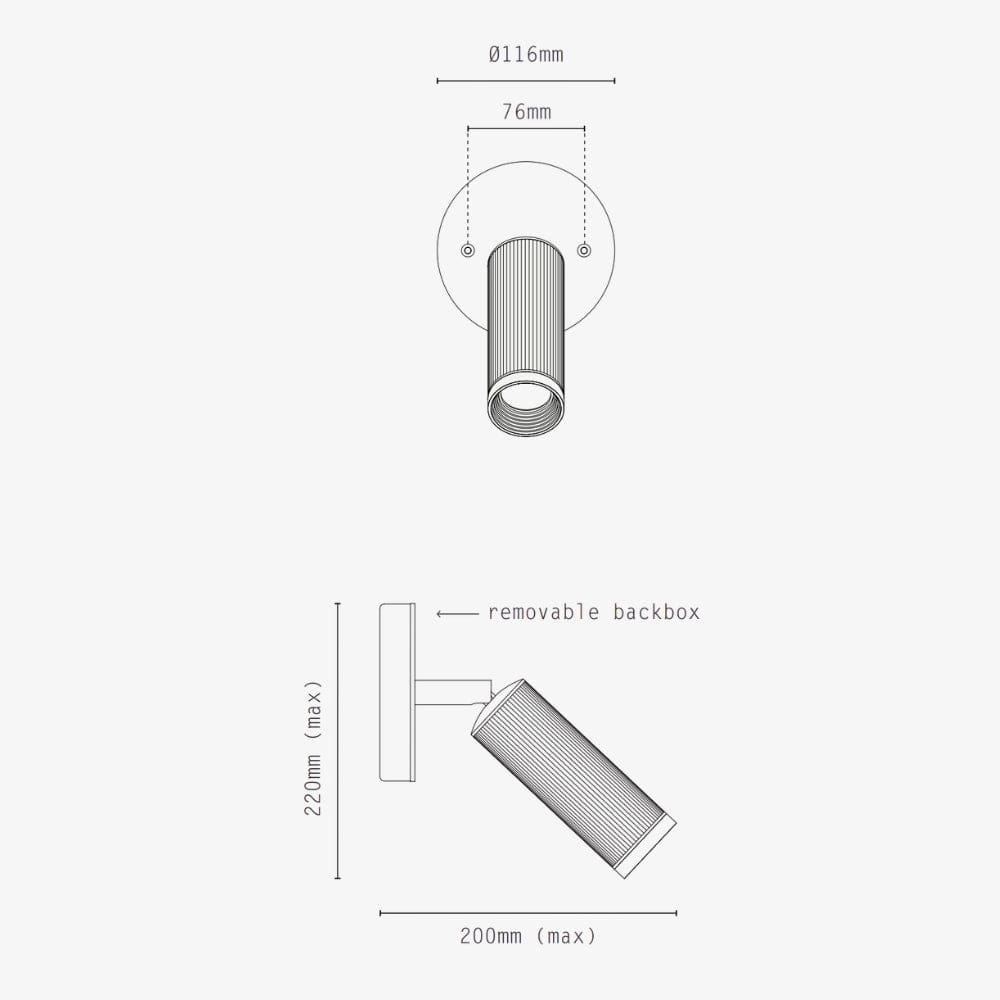 Interior Wall Light / Sconce Spot Unswitched Wall Light
