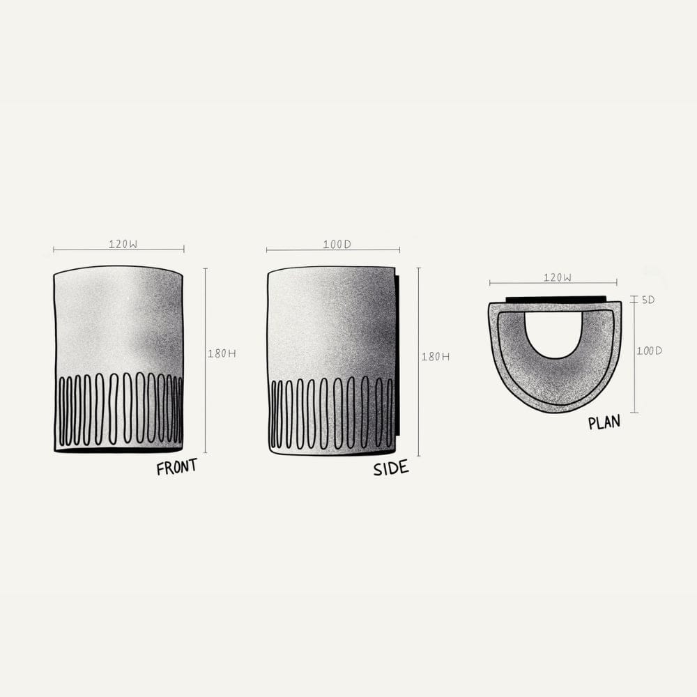 Exterior Wall Light Stone Short Exterior Wall Light in Unglazed Stone