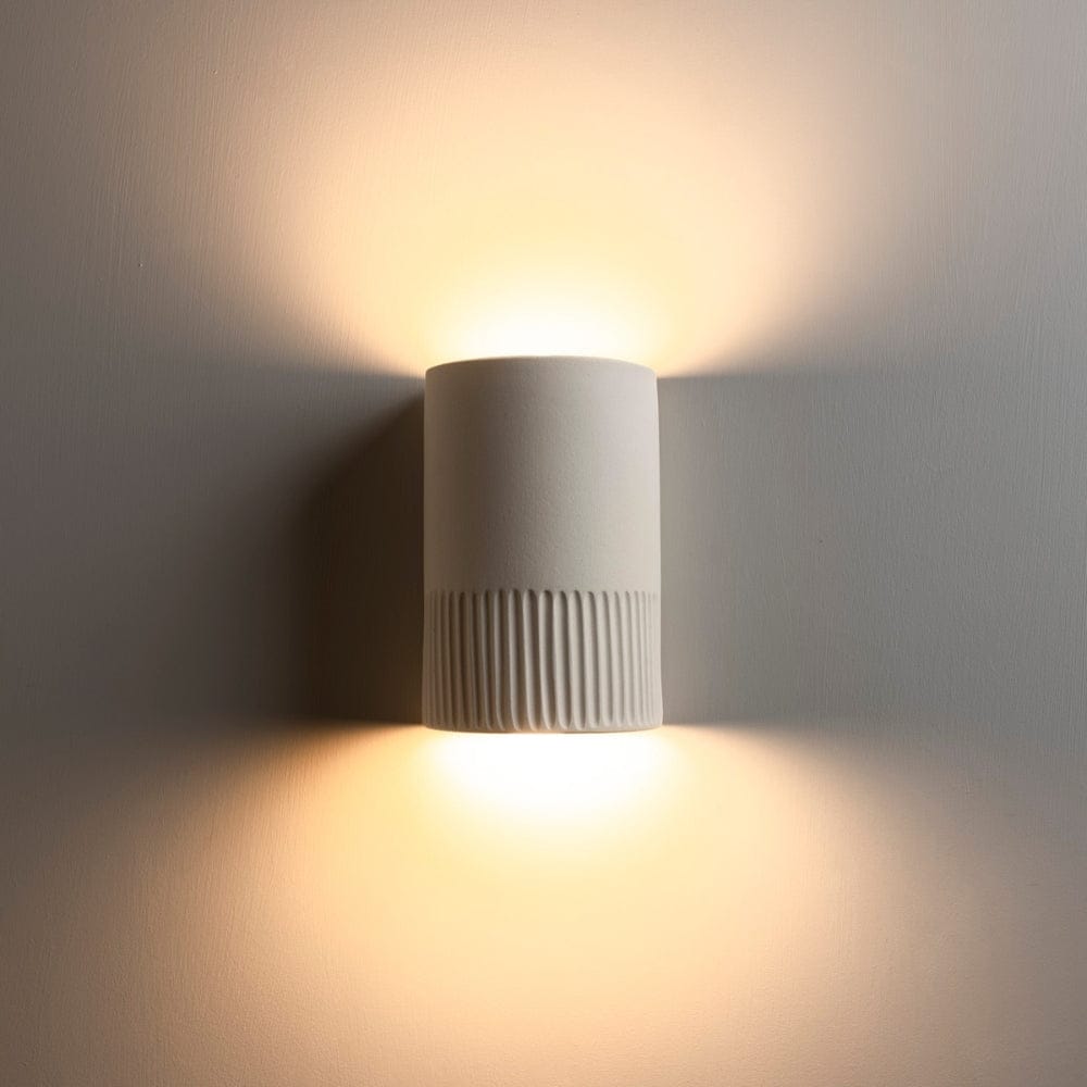 Exterior Wall Light Stone Short Exterior Wall Light in Unglazed Stone