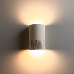 Exterior Wall Light Stone Short Exterior Wall Light in Unglazed Stone