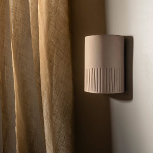 Exterior Wall Light Stone Short Exterior Wall Light in Unglazed Stone
