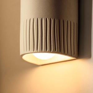 Exterior Wall Light Stone Short Exterior Wall Light in Unglazed Stone