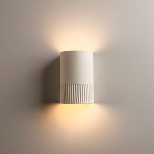 Exterior Wall Light Stone Short Exterior Wall Light in Unglazed Stone