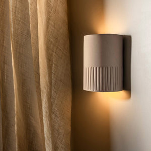 Exterior Wall Light Stone Short Exterior Wall Light in Unglazed Stone