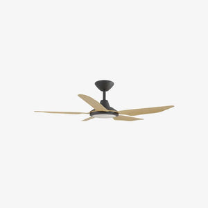 With Light Storm Ceiling Fan Black & Bamboo with Light