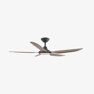 With Light Storm Ceiling Fan Black & Koa with Light