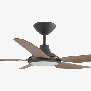 With Light Storm Ceiling Fan Black & Koa with Light