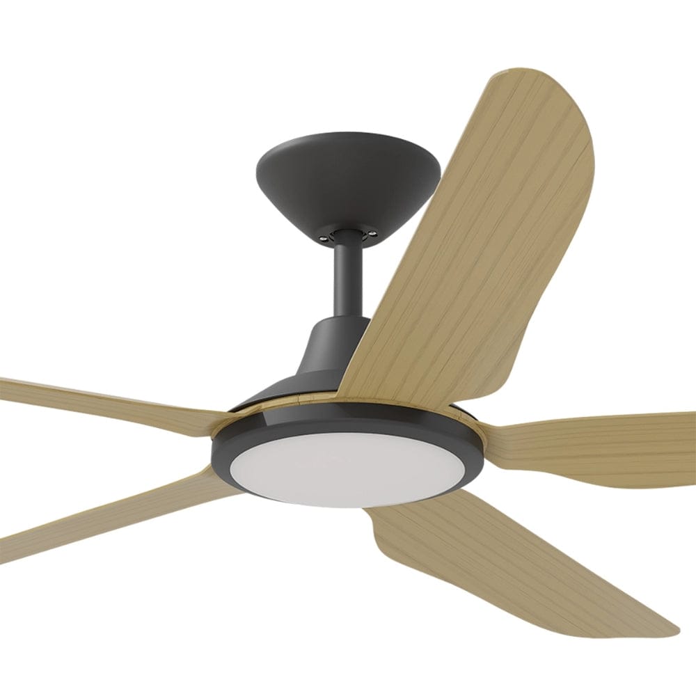 With Light Storm Ceiling Fan Black with Bamboo Blade with Light