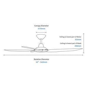 With Light Storm Ceiling Fan Black with Bamboo Blade with Light