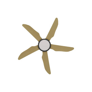 With Light Storm Ceiling Fan Black with Bamboo Blade with Light