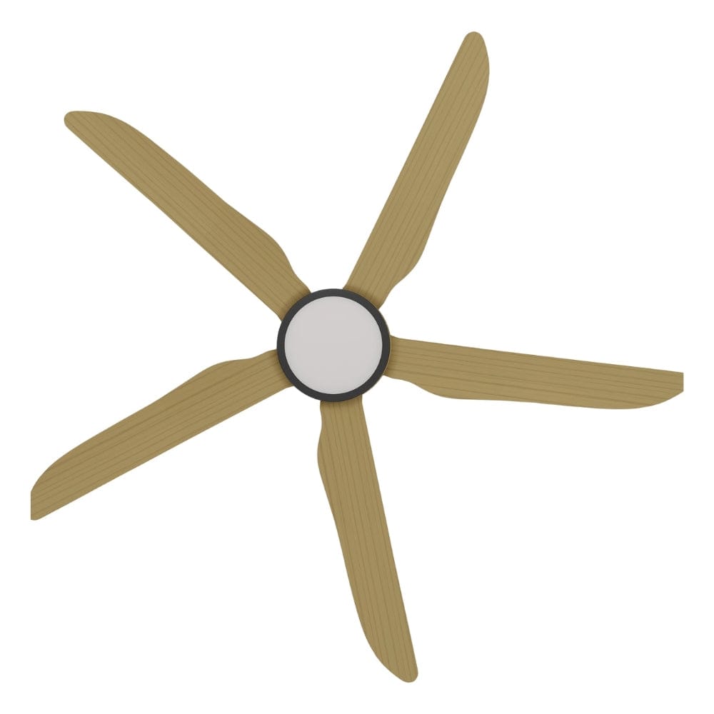 With Light Storm Ceiling Fan Black with Bamboo Blade with Light