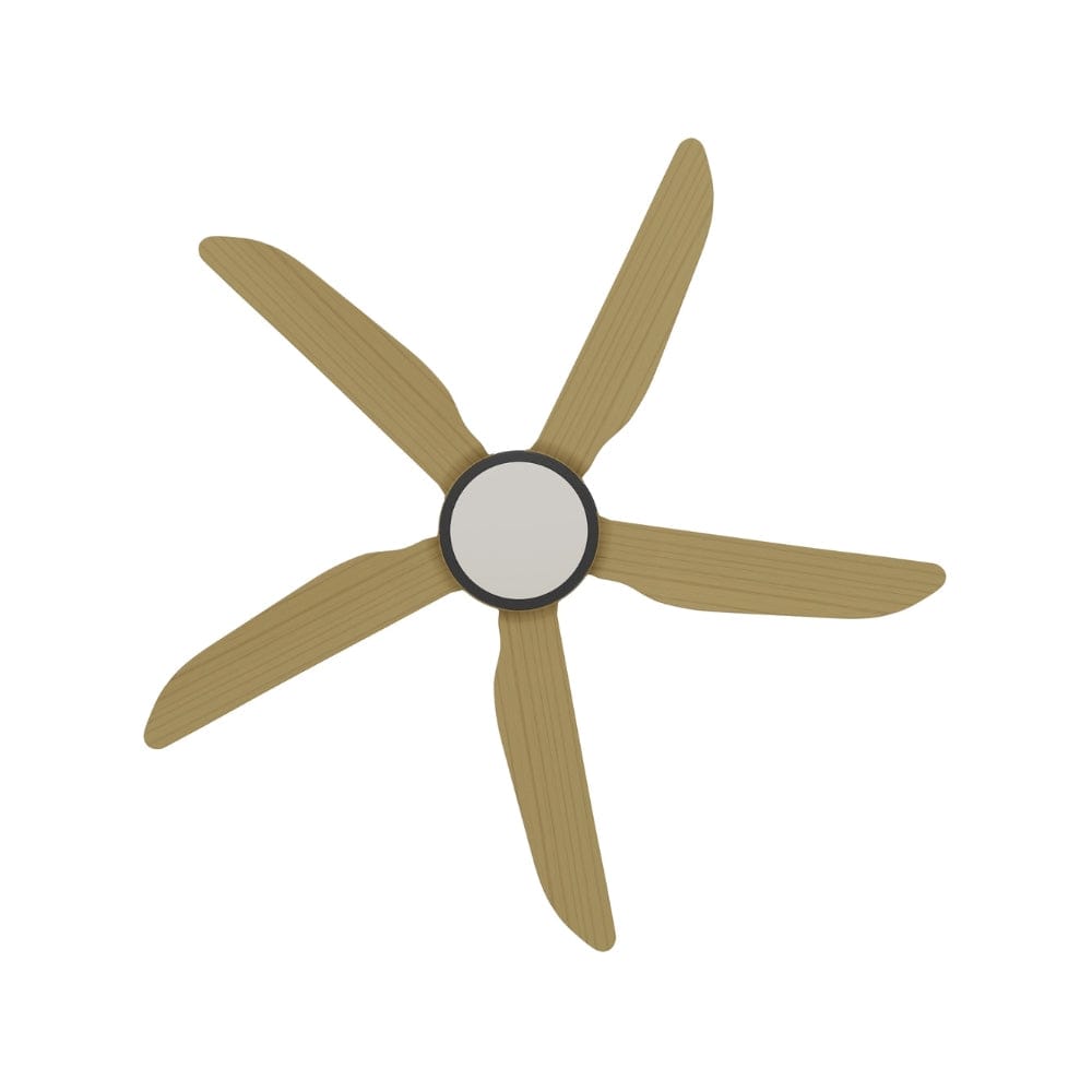 With Light Storm Ceiling Fan Black with Bamboo Blade with Light
