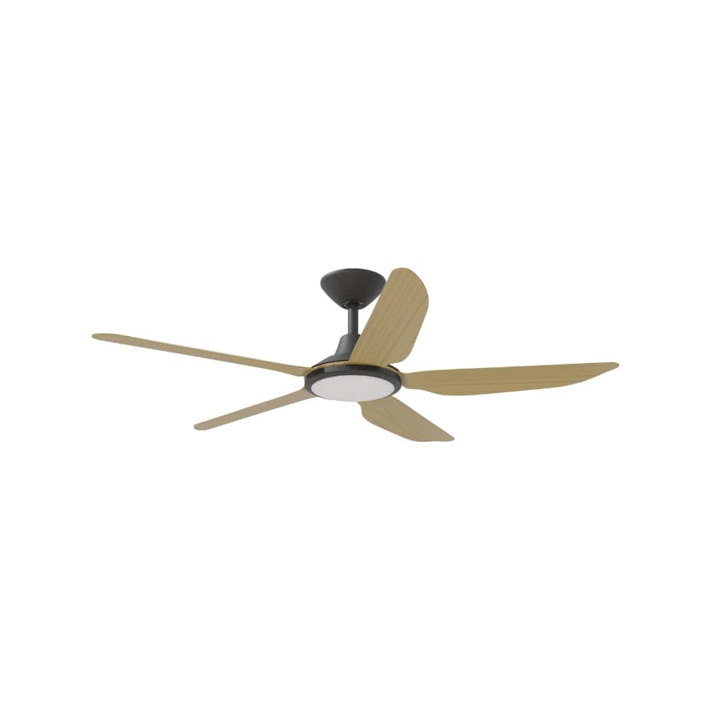With Light Storm Ceiling Fan Black with Bamboo Blade with Light