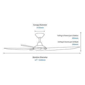 Without Light Storm Ceiling Fan Black with Bamboo Blades - No Light