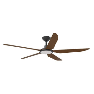 With Light Storm Ceiling Fan Black with Koa Blade with Light
