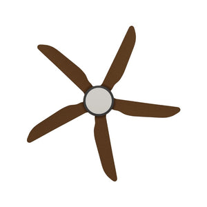 With Light Storm Ceiling Fan Black with Koa Blade with Light