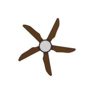 With Light Storm Ceiling Fan Black with Koa Blade with Light