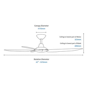 Without Light Storm Ceiling Fan Black with Koa Blades