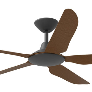 Without Light Storm Ceiling Fan Black with Koa Blades