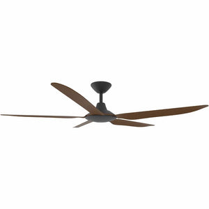 Without Light Storm Ceiling Fan Black with Koa Blades