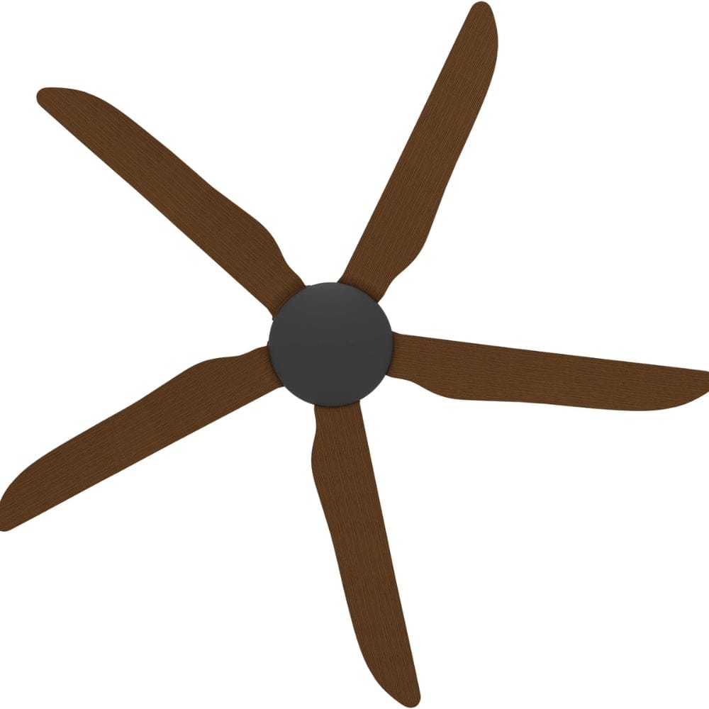Without Light Storm Ceiling Fan Black with Koa Blades