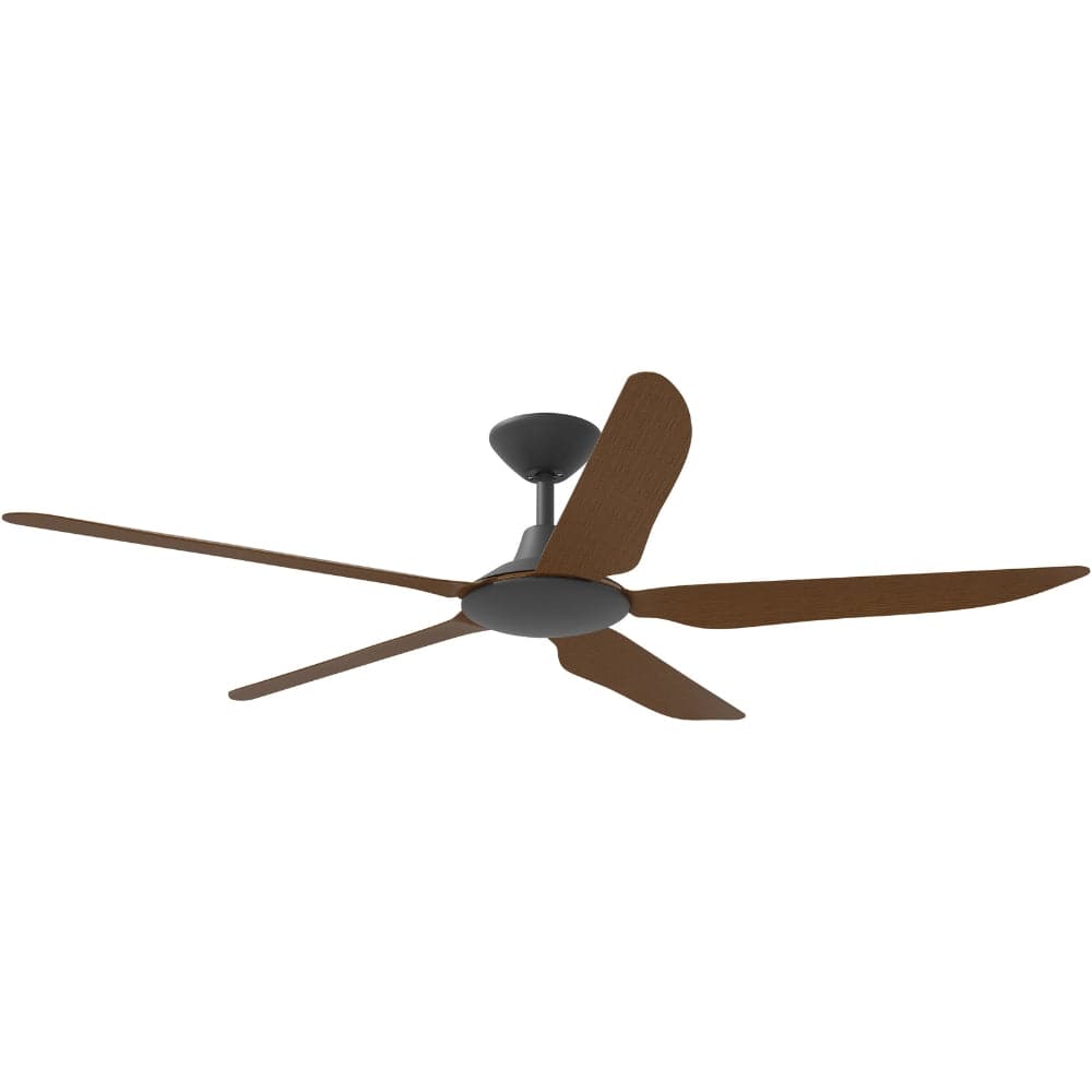 Without Light Storm Ceiling Fan Black with Koa Blades